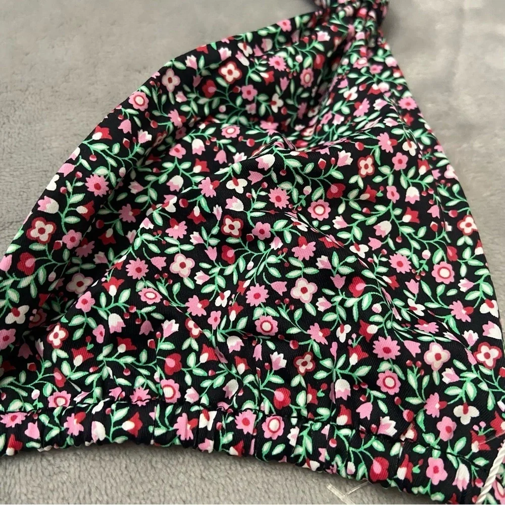 New! Frankie’s Bikinis Kealy triangle bikini top summer nights floral 4651